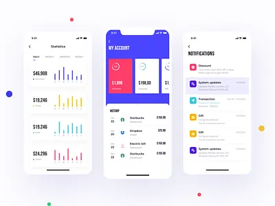 Mamoobank - Light mode & Dark mode bank card banking banking app booking app chart clean ui dark ui finance homepage illustration notification onboarding sign in statistics ui design ui ux user interface wallet wallet app wallet ui