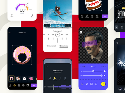 A Series of Apps for Photo and Video Editing app app designer ar camera editing effects filters ios mobile mobile app mobile designer photo photo app photo effects photo manipulation sticker tool ui video video app