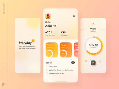 Activity Tracker Mobile App 2d activity activity tracker animation branding branding design creative illustration minimal mobile mobile app mobile app design neumorph neumorphic design neumorphism ronas it ui ux web design