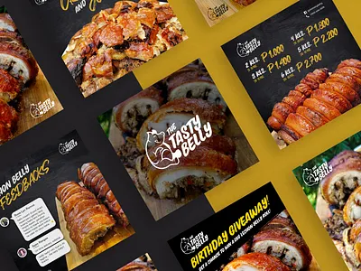 The Tasty Belly Social Media Post Design belly branding design food lechon logo pork social media tasty