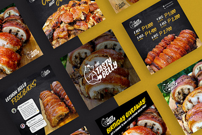 The Tasty Belly Social Media Post Design belly branding design food lechon logo pork social media tasty