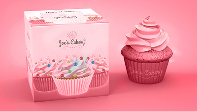 Joe's Cakery bakery branding cupcakes identity branding logo packaging