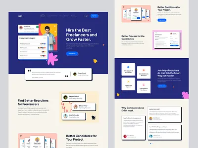 Recruiter Website Design - Enlist homepage landing page design uihut web resource web template design webdesign website website design