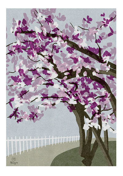 Cherry Tree adobefresco design digitalpainting graphicdesign illustration minimal procreate surfacedesign