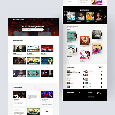 Gospel Website design design landing landing page lyricist website minimal ui ui design ui ux web webdesign website website design