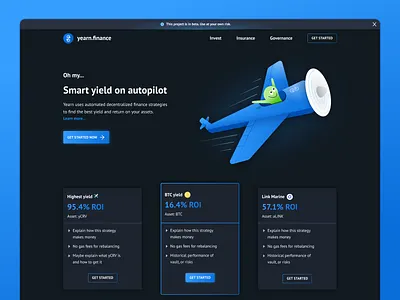 Crypto currency yield product lander autopilot crypto crypto trading cryptocurrency cta dark mode design figma hero illustration illustration lander webdesign