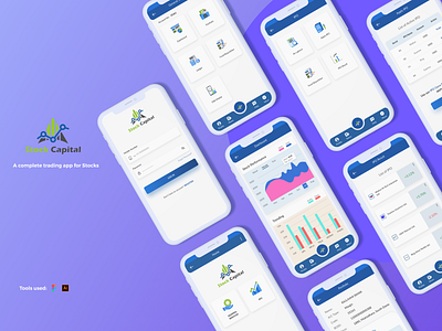 Stock Capital - Stock Trading App android app app app design clean ui concept design illustration minimal stock stock market stock trading ui ux