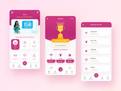 Survey Lancer App UI / UX Design analysis app claim clean clean ui history mobile mobile app reward survey survey app surveying surveymonkey surveyor ui ux