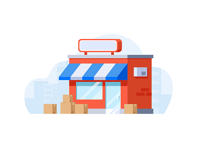 Outlet store | Illustration 🏬 art city design designer flat flatdesign illustration illustrator minimal photoshop shop store vector vectorart