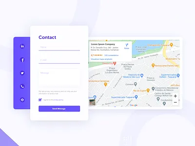 Contact form concept contact contact form contact map contact us design desktop footer design map design maps send message social ui ux web design