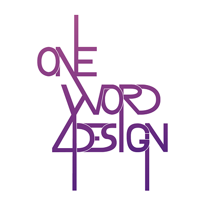 One Word 4 Design branding design draw gradient graphisme icon illustration illustrator letter logo logodesign project purple typography typography art