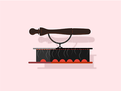 Iron box 100daysofillustration adobe illustrator flatdesign hot illustration red