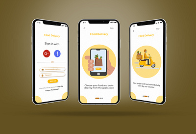 Food delivery Mobile App animation app design typography ui ux