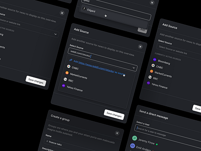 💎 Dashboard Modals - Stocklabs brand clean clear dark ui design dropdown flat input interface minimal modal modern module popup select user experience user interface ux web web app