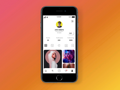 DailyUI006 - Instagram Profile Redesign 006 app dailyui design flat instagram instagram redesign profile redesign ui user profile ux