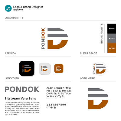 PONDOK D branding design flat graphic design icon illustration logo minimal vector