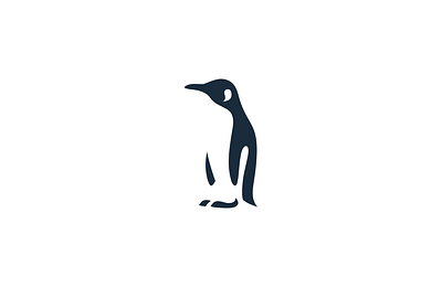 Penguin logo branding flat icon illustration logo minimal penguin logo vector
