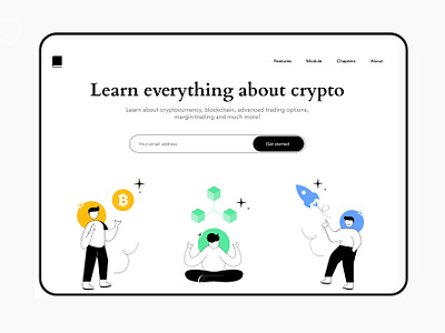 Learn Crypto - Web design branding colours crypto crypto exchange cryptocurrency design flat illustraor illustration minimal practicing typography ui vector web design web ui web ui design web ui ux website website design