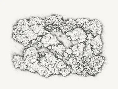 The Ice Flow (Birds Eye) book illustration hand drawn illustration pencil