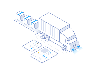 Delivery Illustration 🚚 2d illustration delivery app delivery service delivery truck icon icon design iconography illo illustration isometric isometric art isometric design isometric illustration isometry line art line icons line illustration line illustrations linework warehouse