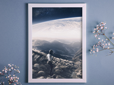 Mountain to Earth art art direction artwork color grading colors creative design display drawing earth graphic design illustration image manipulation matte painting photo photography photoshop photoshop art