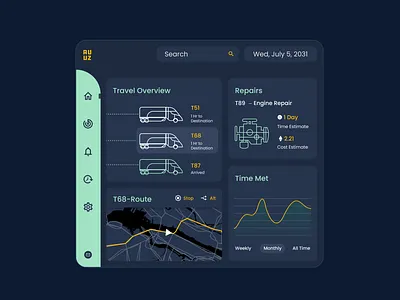 Self Driving Truck UI branding concept darmode dashboard design elon musk innovation lineart logo product design tech telsa ui uiux ux visual design