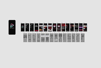 Music app UIUX design for EMC design mobile ui ui ux wireframes