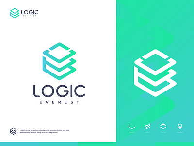 Logic Everest - Logo Design brand identity brand identity designer branding circle logo dots gradient graphicdesign letter a letter s lettermark logic logical logo design logomark logotype software development software house startup symbol typography