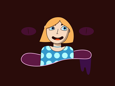 So far... so good... girl happy illustraion monster mouth simple style ui
