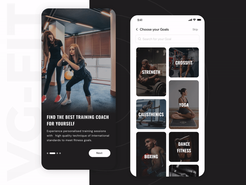 VG-FIT, Better Fitness Regime Experience app design figma fitness fitness app ui uidesign uiux userinterface ux uxdesign webdesign