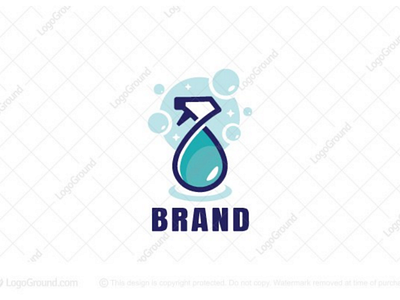 Cleaning Spray Logo (for sale) bottle branding bubbles clean cleaning drops fresh logo logos soap sparkly spray washing water