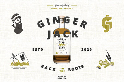 Ginger Jack Branding illustrated logo illustration retro retro logo vintage vintage logo