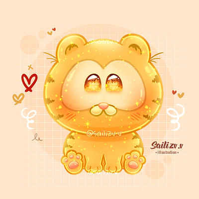 Garfield Fanart kawaii by sailizv.v adorable adorable lovely artwork concept creative cute art design digitalart illustration