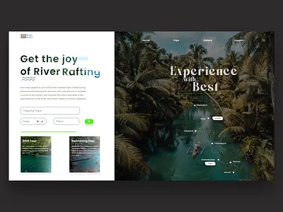 Rafting UI design adobexd clean cleandesign gradient serif ui ui design uidesign uiux uiuxdesign uxdesign websiteui whitespace