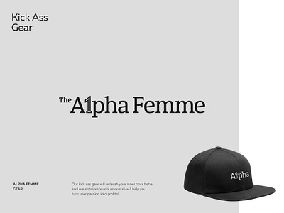 The Alpha Femme 1 a brand clothes female feminine grey hat lettering logo designer snapback typography