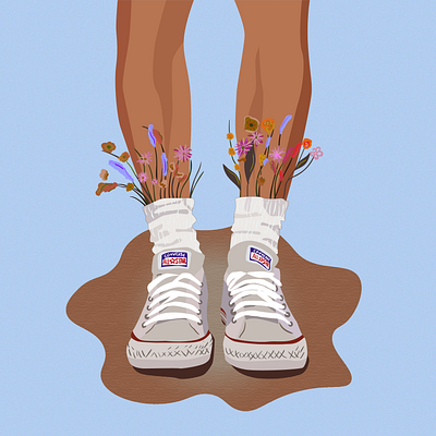 sneakers converse adobe illustrator converse digital flowers illustration pentool sneakers stylized vector