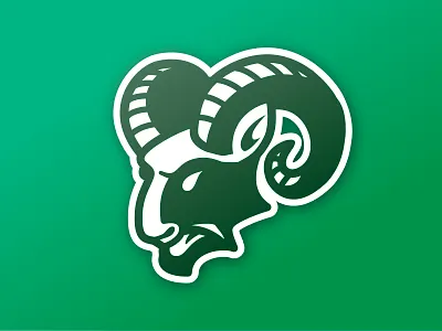 Ram or Devil? green illustration mascot rams school