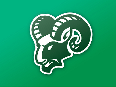 Ram or Devil? green illustration mascot rams school