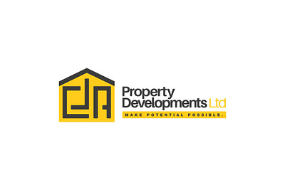 CJA Property Developments cja design grey illustration light logo logotype modern potential property property developer stanley typography vector yellow