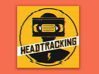 headtracking podcast brand design brand identity branding dribbbleweeklywarmup films logo movies nostalgia podcast vhs