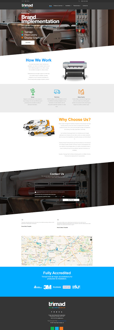 Trimad.uk Website branding dark grey logo logotype modern typography ui ux website website design