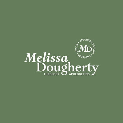 Melissa Dougherty Logo Word Mark apologetics bible branding god logo logo design logotype name theology typography wordmark