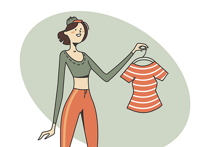 Fashionista adobe illustrator character clothes dress fashion girl illustration person smile vector wear