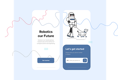 Robotics - Concept App UI app appdesigner branding concept design illustration mobileapp robot robotics robotoapp typography ui uiux uiuxdesign