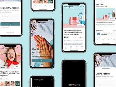 Neutrogena UI Concept app beauty clean colors concept exploration ios iosapp iphone layout logotype minimal neutrogena onlinestore photography products skin skincare ui ux