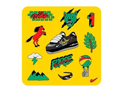 Nike Remix Pack: Air Force 1 airforce illustration lettering nike