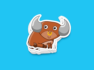 Bull Sticker farm livestock nose ring sticker sticker design