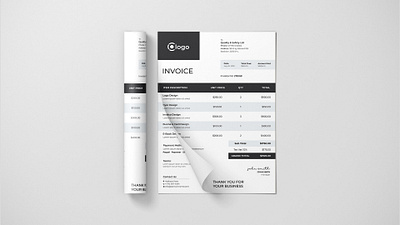 Creative And Modern Business Invoice Template account accounting bill blank business clean customize document file finance form graphic illustration invoice paper payment print service table tax