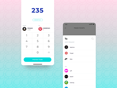 Trade points app design ui ux