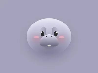 Fat Manatee Illustration (2) animal animals cow cute emoji fat flat head icon illustration illustrator logo manatee mascot ocean sea vector water